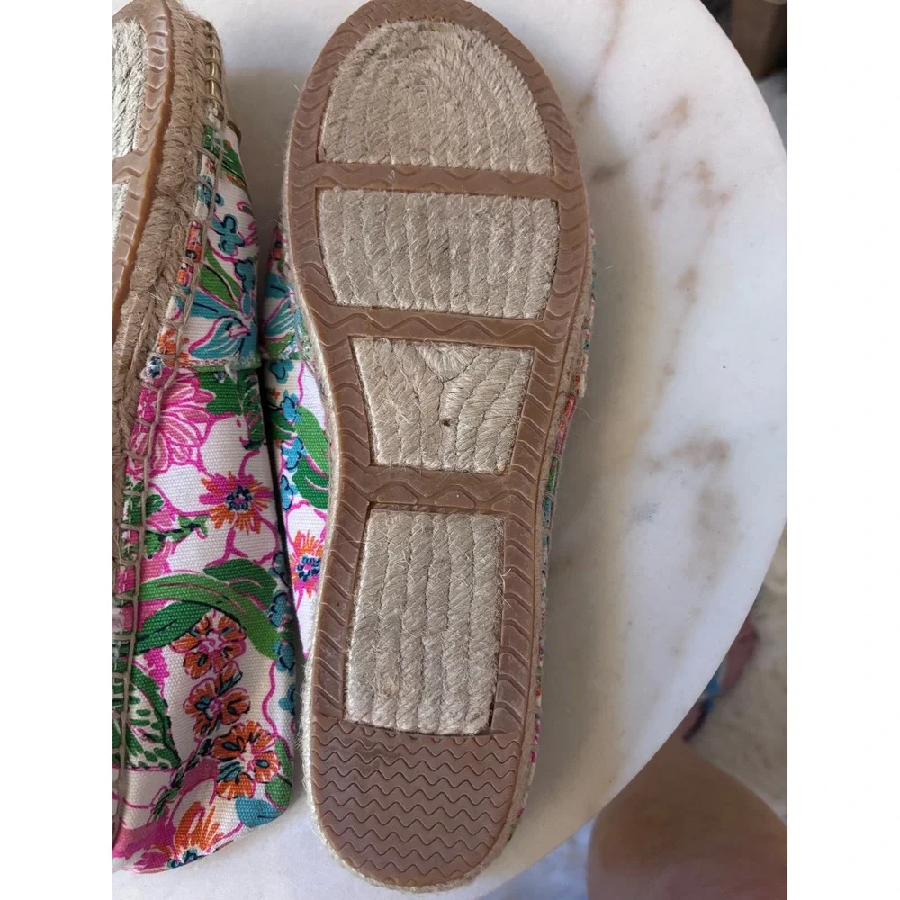 Lilly Pulitzer for Target Nosie Posey Espadrilles Gold Toe Flats 8.5